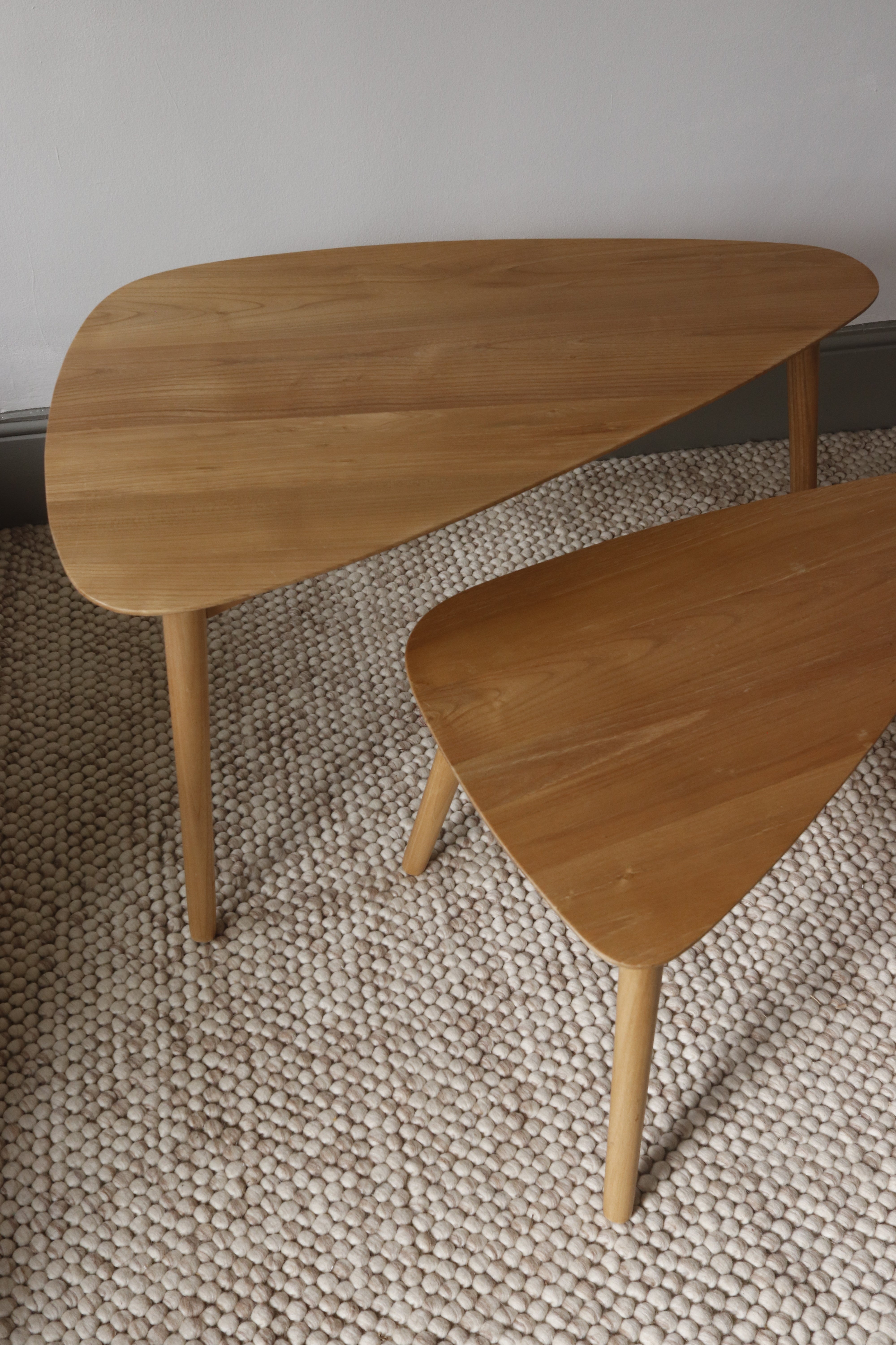 Shoreditch Nest of 2 Teardrop-Shaped Tables - Sungkai Wood SH06