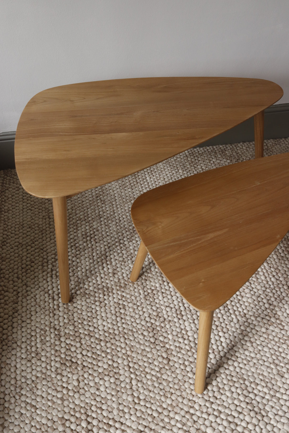 Shoreditch Nest of 2 Teardrop-Shaped Tables - Sungkai Wood SH06