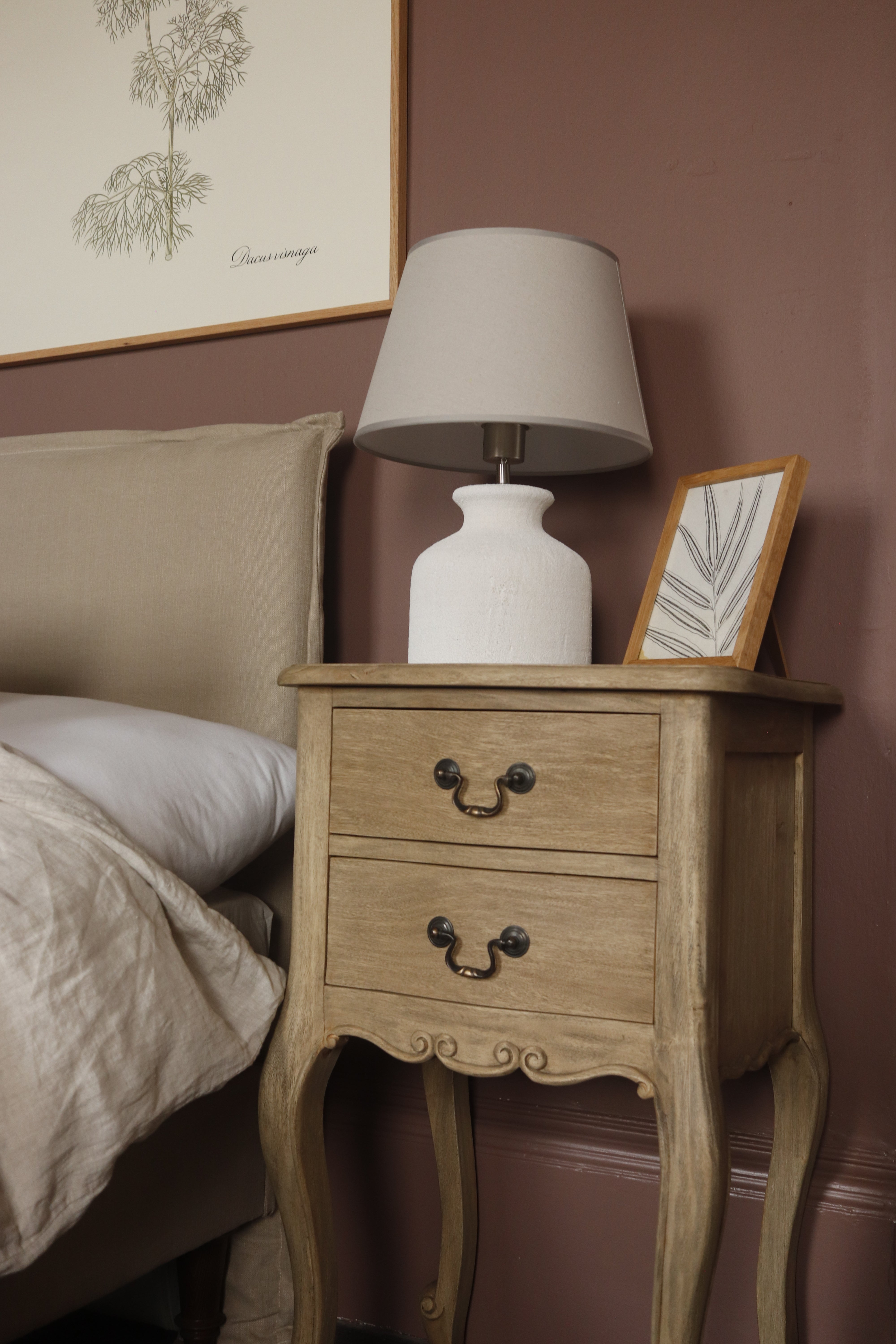Vintage Side Table with 2 Drawers Mahogany VIN127