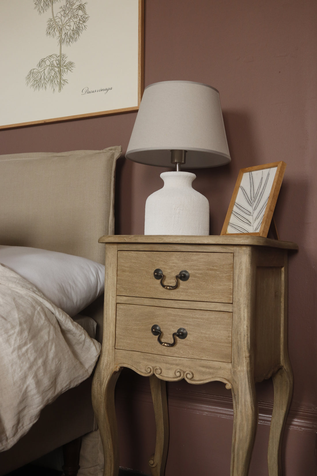 Vintage Side Table with 2 Drawers Mahogany VIN127