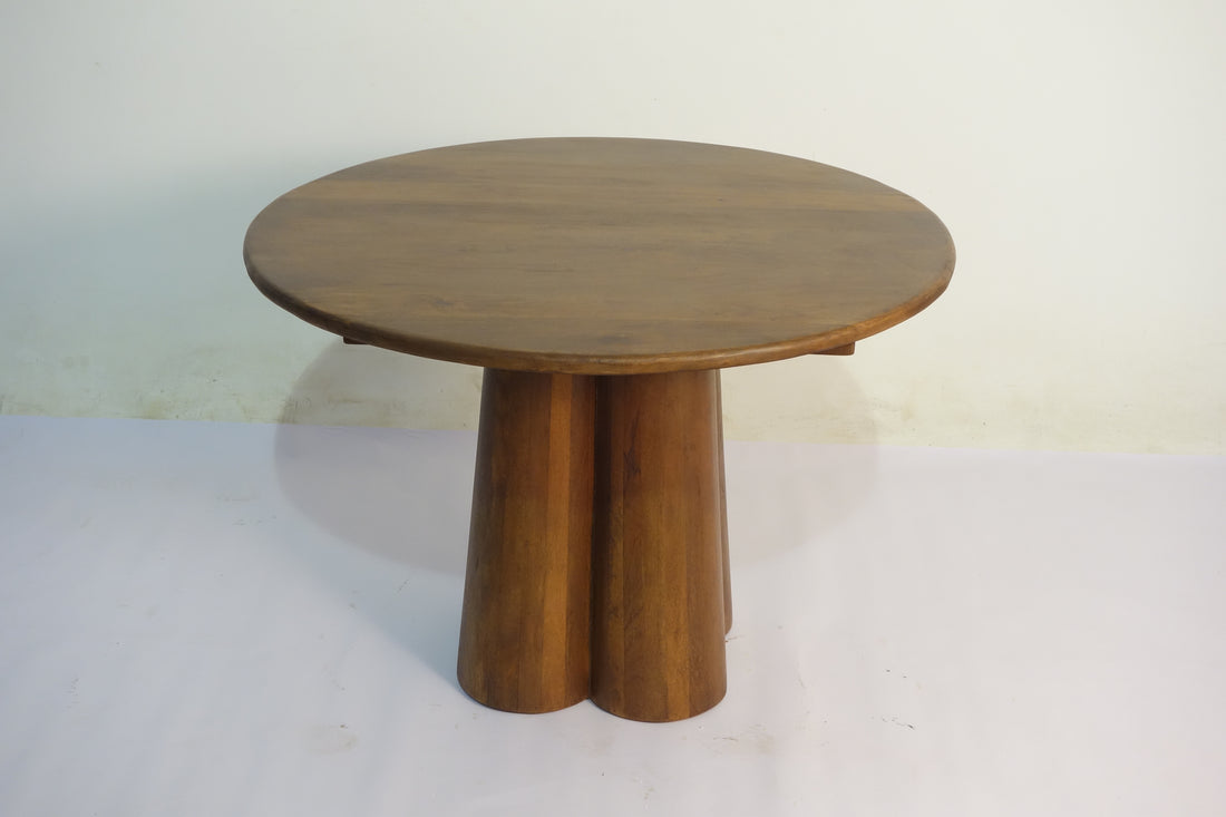 Rakhi Mango Wood Round Dining Table Wood Base 2862O
