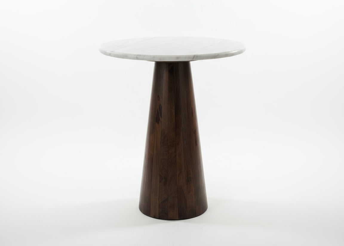 Jalore Mango Wood Small Cone Table with Marble Top 2862Z