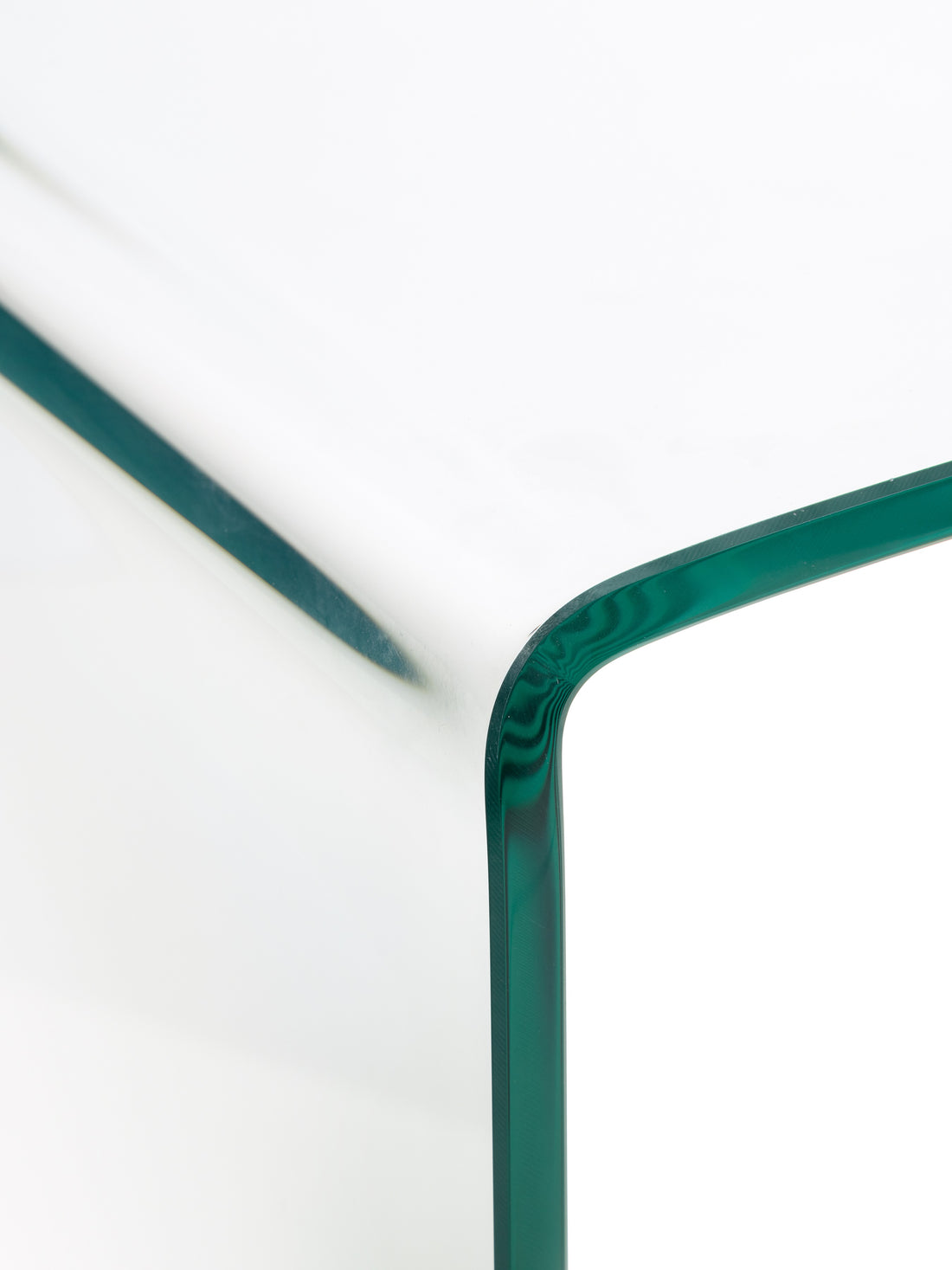 AMALFI DESK Tempered Glass AMA004 curves clear close up