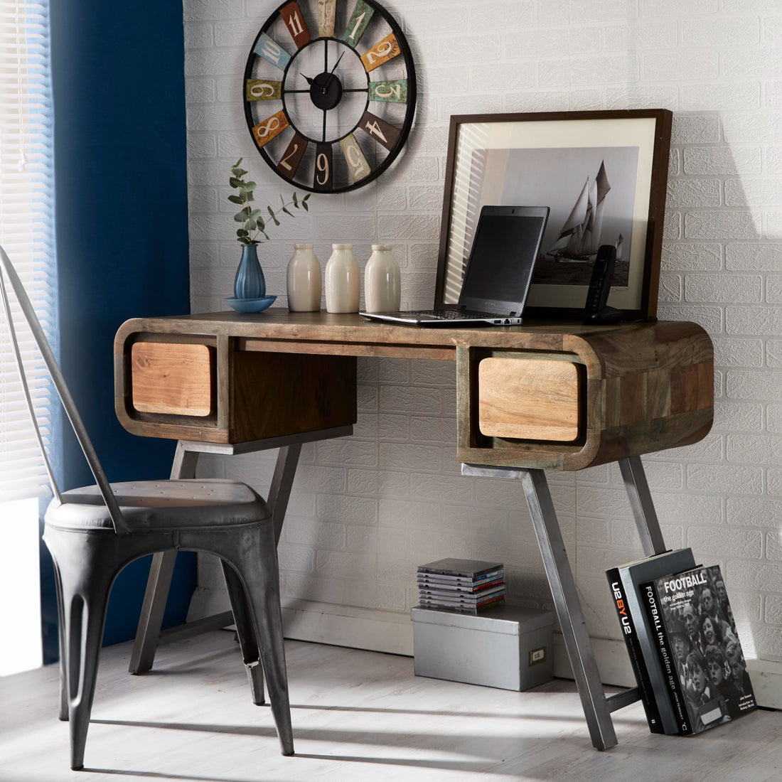 Aspen Desk/Console Hardwood and Metal AS06