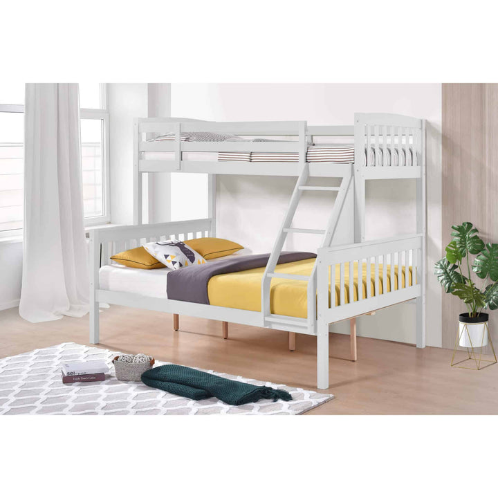Ashbrook Solid Wood Triple Bunk Bed White - Havenheim Furniture