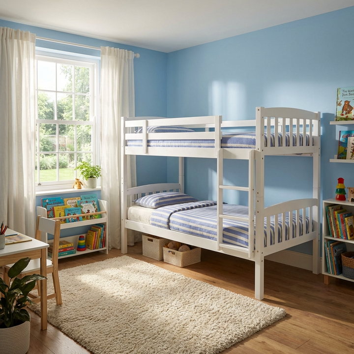 Ashbrook Solid Wood Bunk Bed Single White ASHBBUNKWHI - Havenheim Furniture