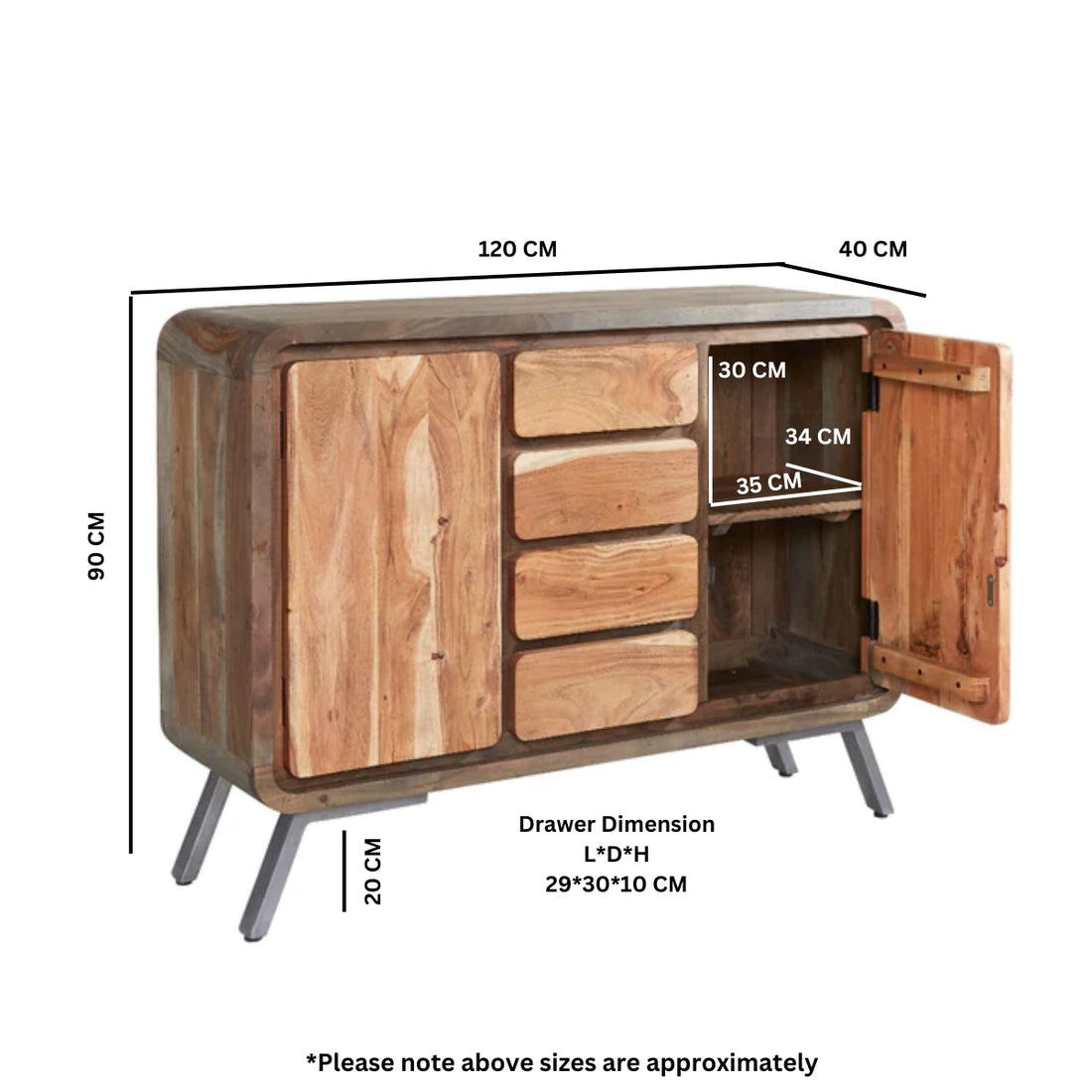 Aspen Large Sideboard AS07 - Havenheim Furniture