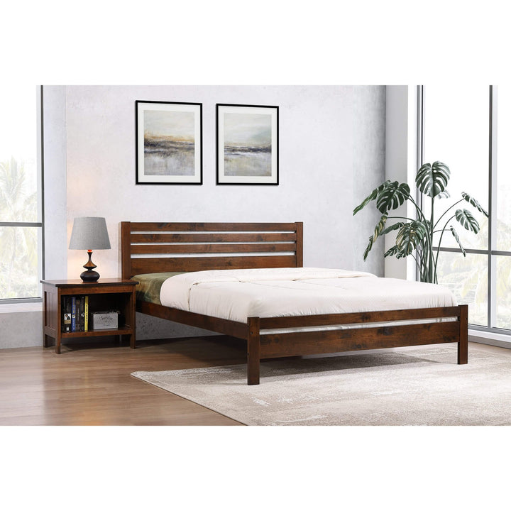 Astley King Size Bed Solid Hardwood Antique Oak - Havenheim Furniture
