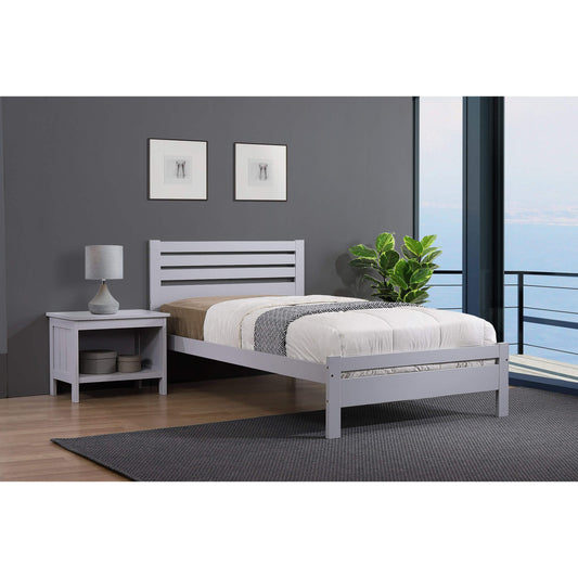 Astley Single Bed Solid Hardwood Grey - Havenheim Furniture