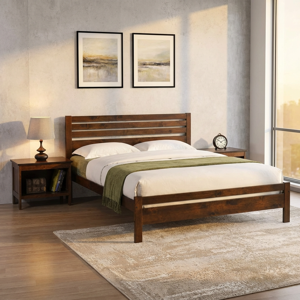 Astley 4 Foot Bed 120cm Solid Hardwood Antique Oak ASTL4FTANT - Havenheim Furniture