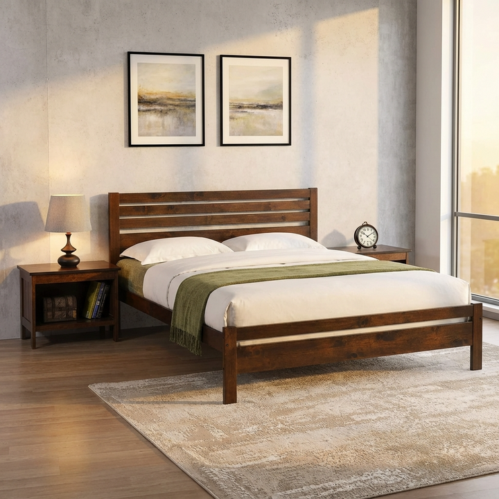 Astley 4 Foot Bed 120cm Solid Hardwood Antique Oak ASTL4FTANT - Havenheim Furniture