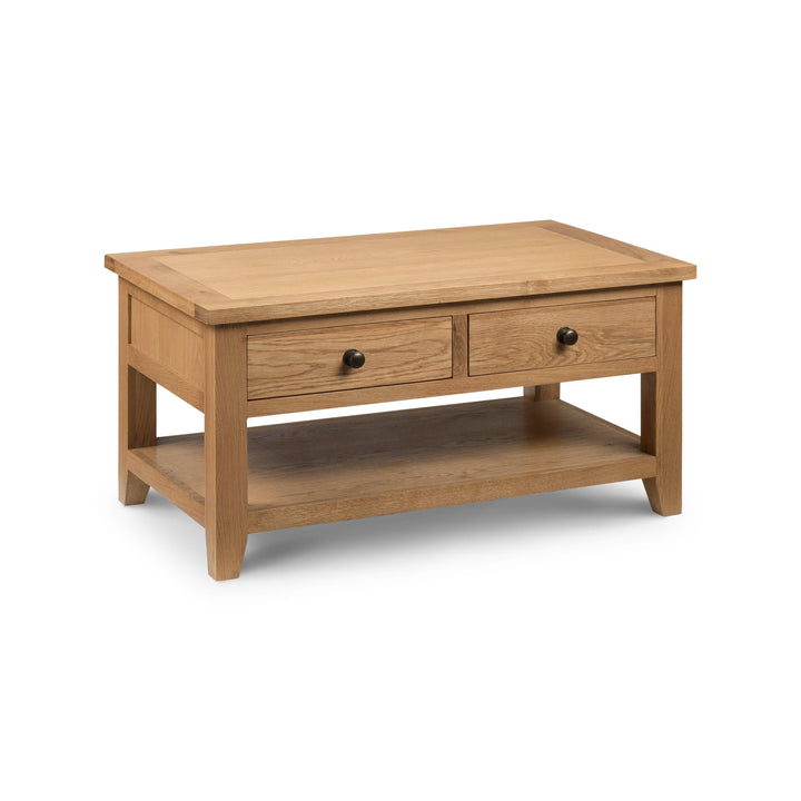 Astoria Coffee Table With 2 Drawers Solid Oak & Oak Veneers AST003