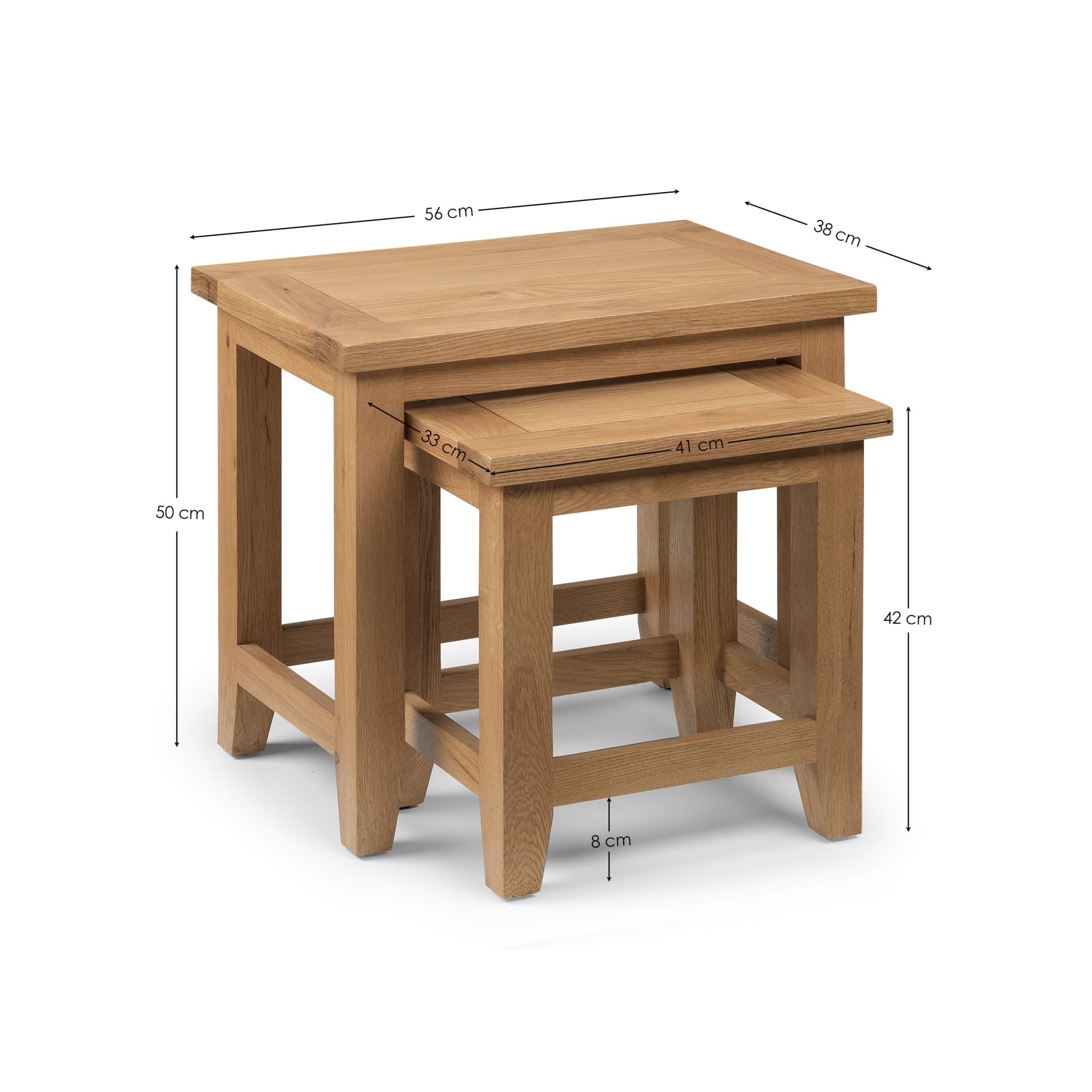 Astoria Nest Of 2 Tables Waxed Solid Oak & Oak Veneer AST005