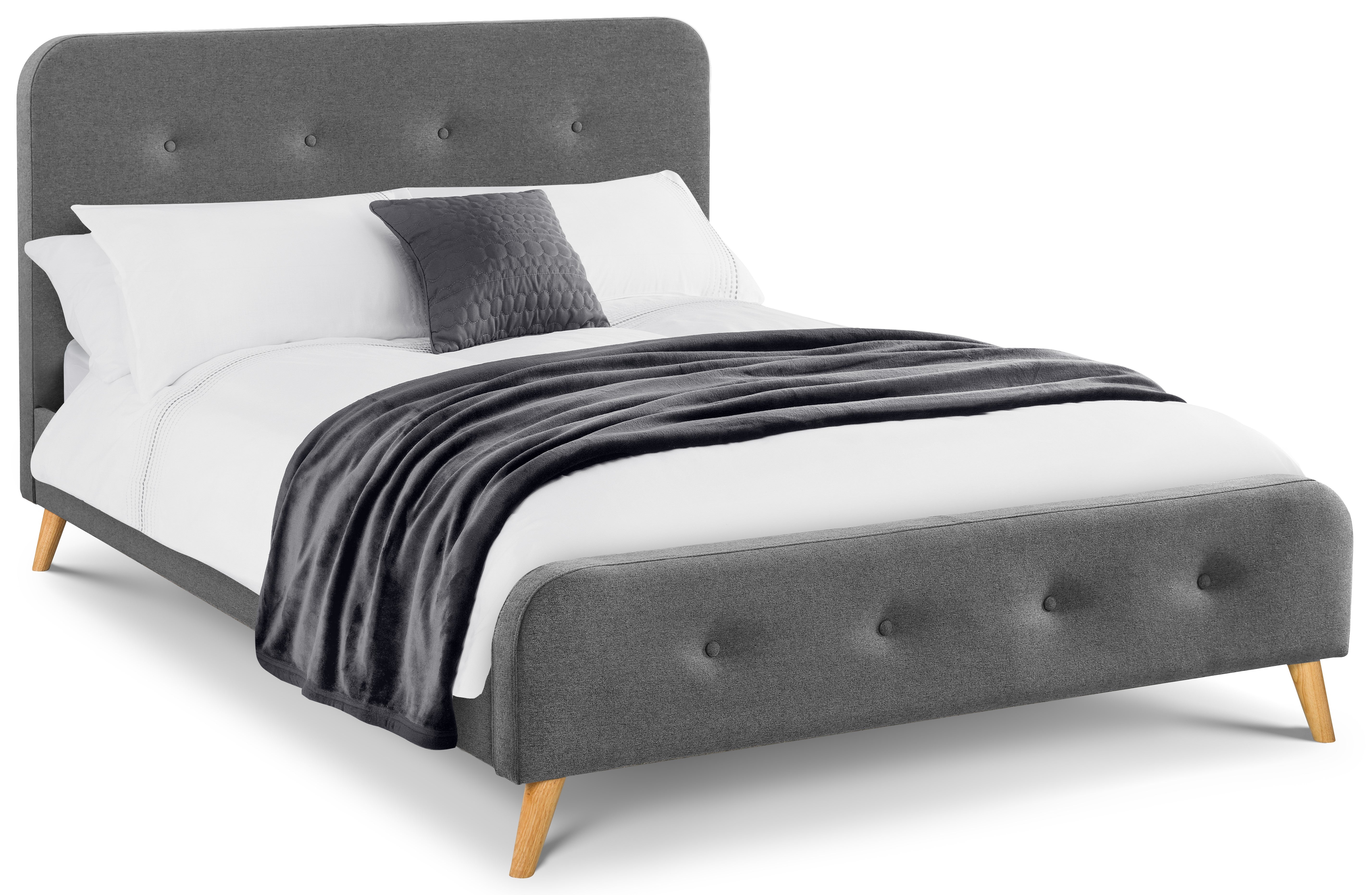 Astrid Curved Retro Buttoned Bed 150cm King AST202 - Havenheim Furniture
