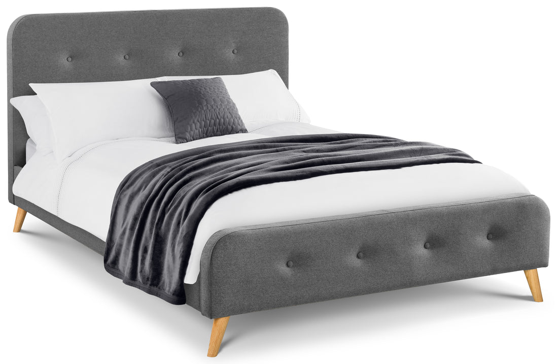 Astrid Curved Retro Buttoned Bed 150cm King AST202 - Havenheim Furniture