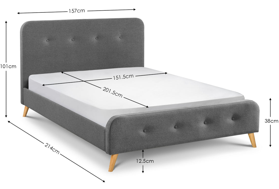 Astrid Curved Retro Buttoned Bed 150cm King AST202 - Havenheim Furniture
