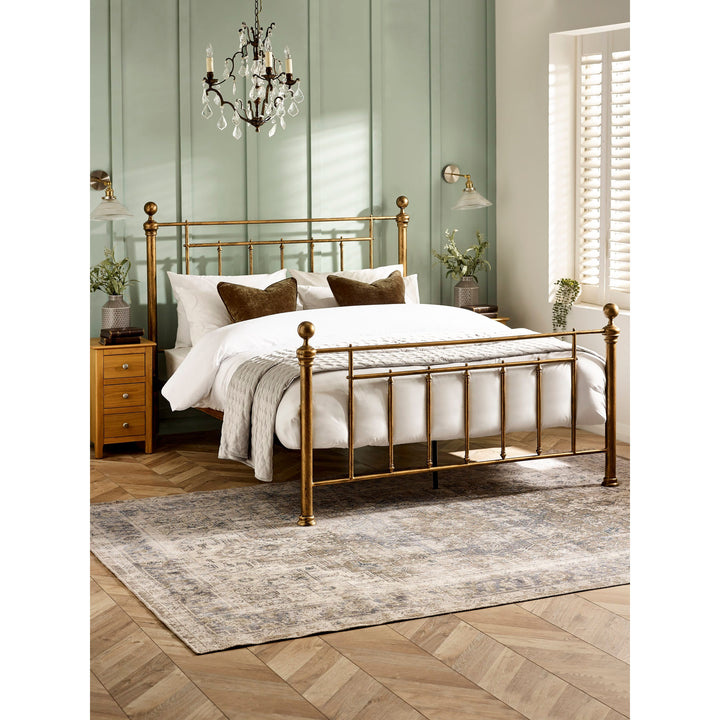 Aurealia Brass Effect Metal Double Bed 135cm AUR101