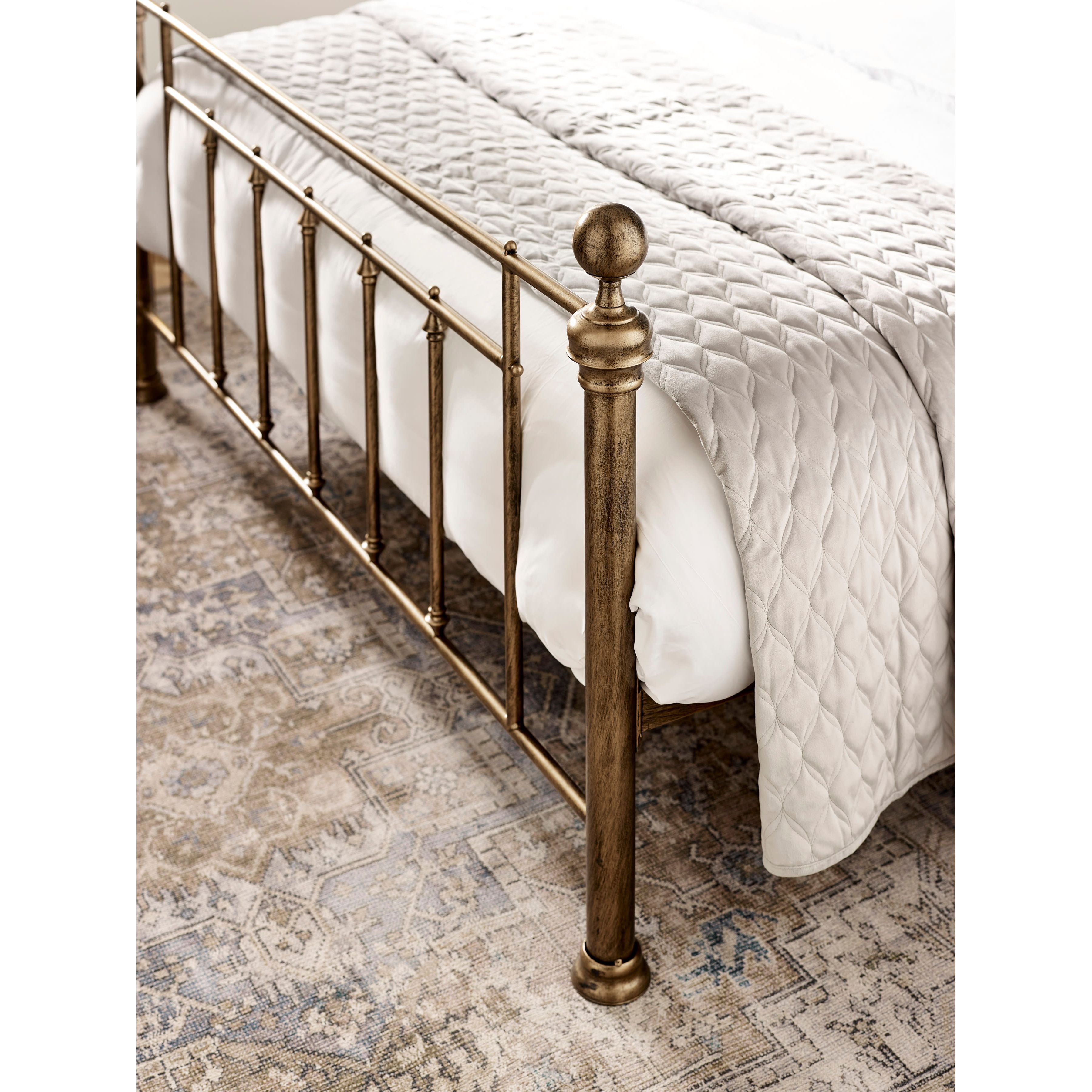 Aurealia Brass Effect Metal Double Bed 135cm AUR101