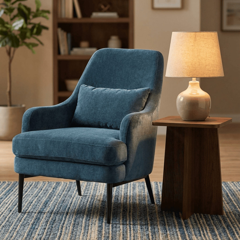 Avaris Wingback Armchair Blue 24374 - Havenheim Furniture