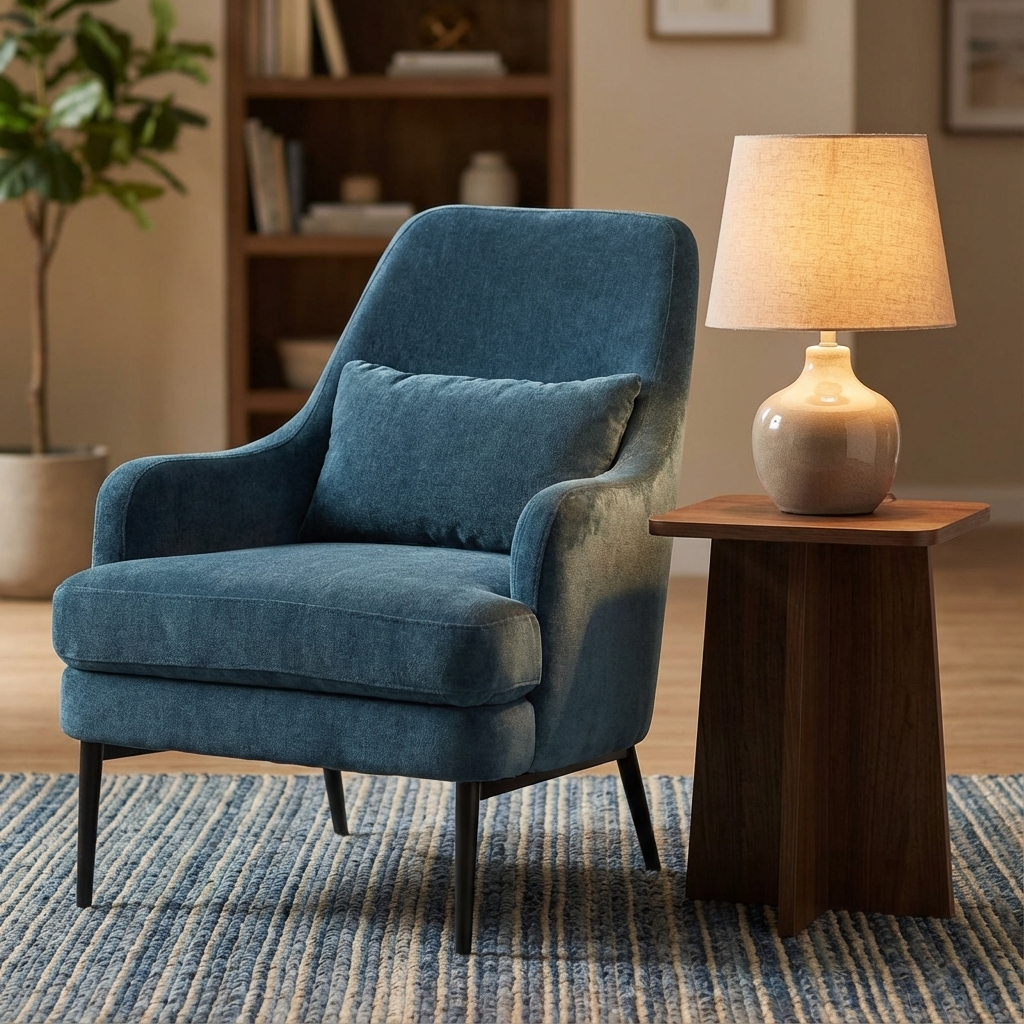 Avaris Wingback Armchair Blue 24374