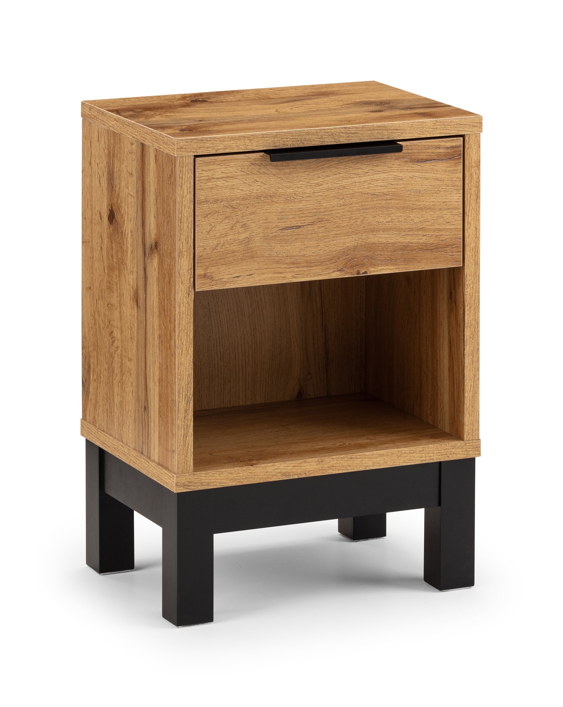 BALI 1 DRAWER BEDSIDE - LIGHT OAK MDF BAL201