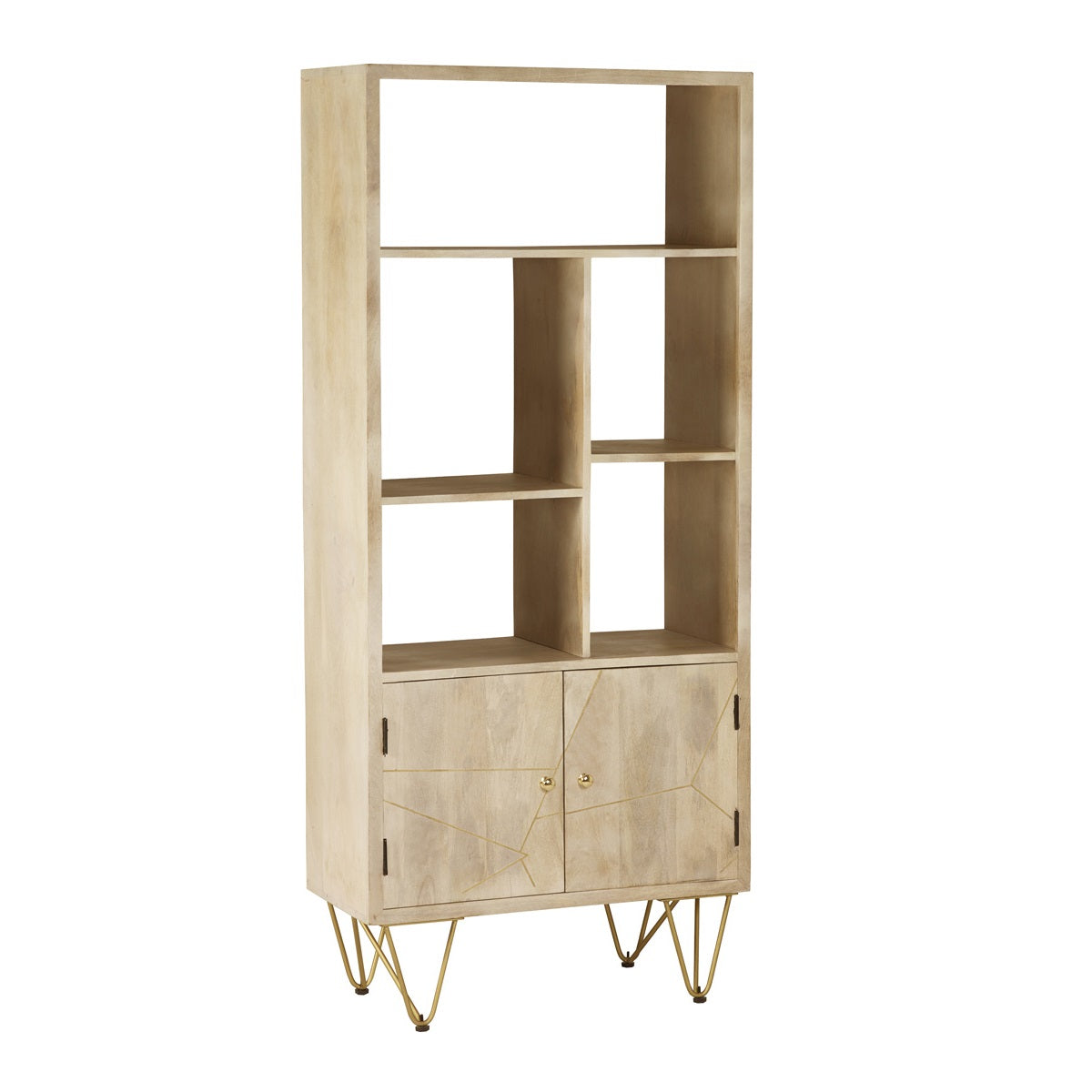Light Gold Large Bookcase 2 Door BRC11 - Havenheim Furniture