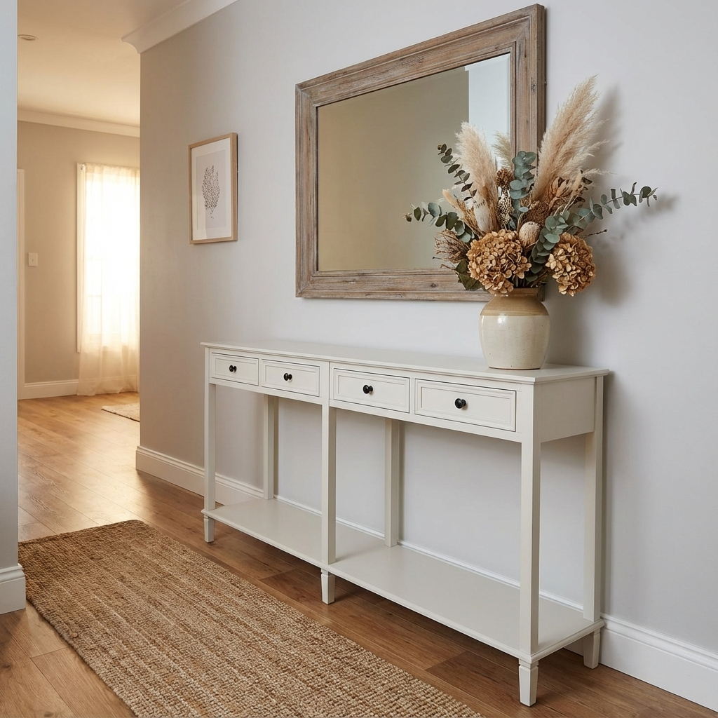 Belmont Collection 4 Drawer Console White 24341