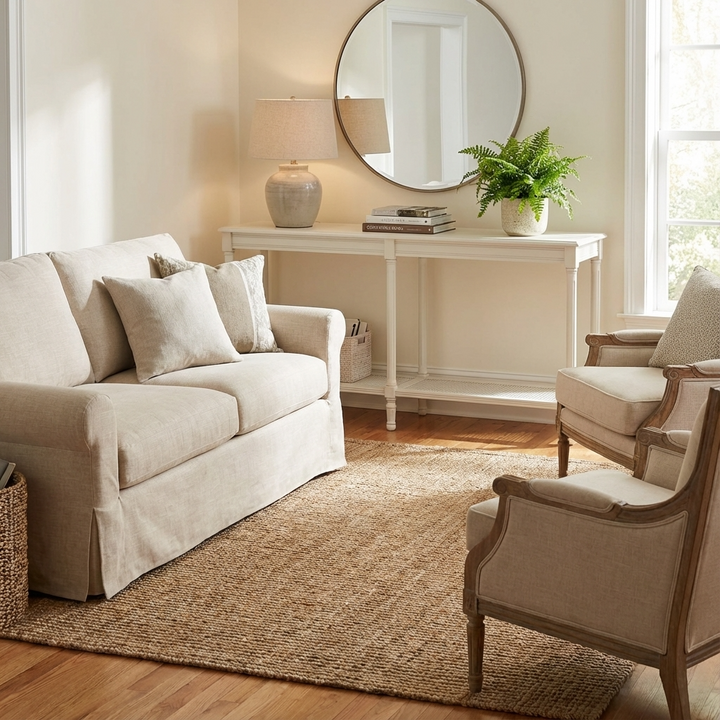 Belmont Rattan Collection Large Console White 24348 - Havenheim Furniture