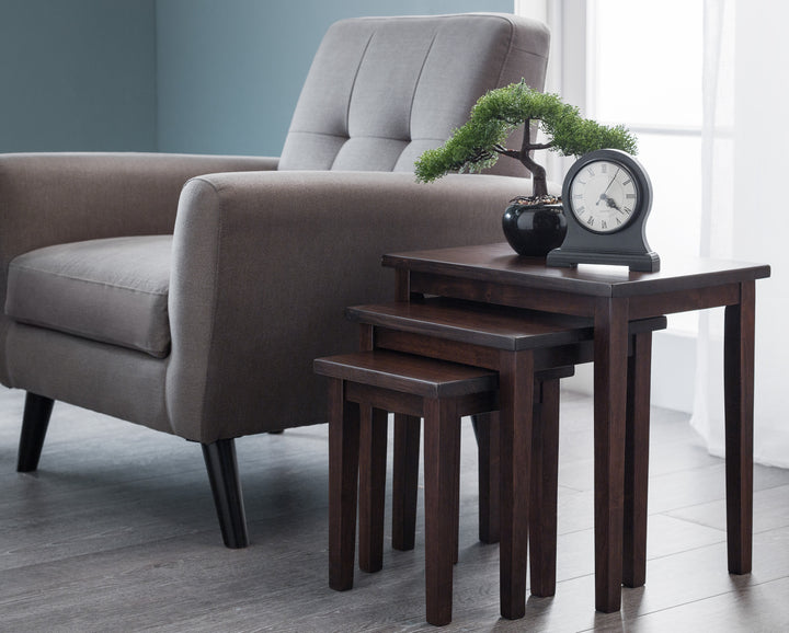 CLEO NEST OF TABLES - MAHOGANY FINISH Rubberwood CLE015 - Havenheim Furniture
