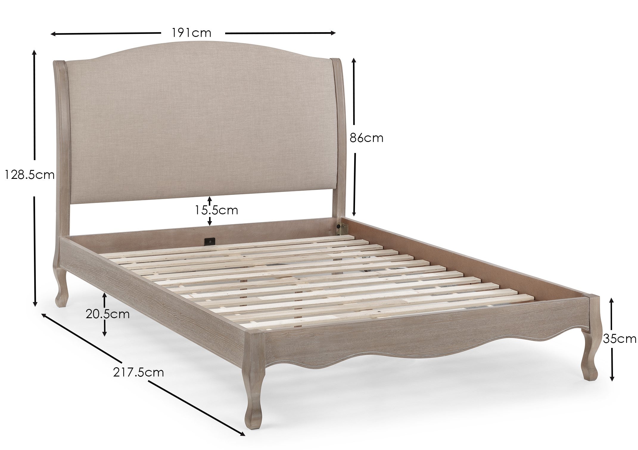 Camille 180cm Super King Bed CAM303 - Havenheim Furniture