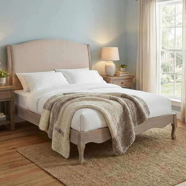 Camille 150cm Bed King - Oatmeal CAM302 - Havenheim Furniture