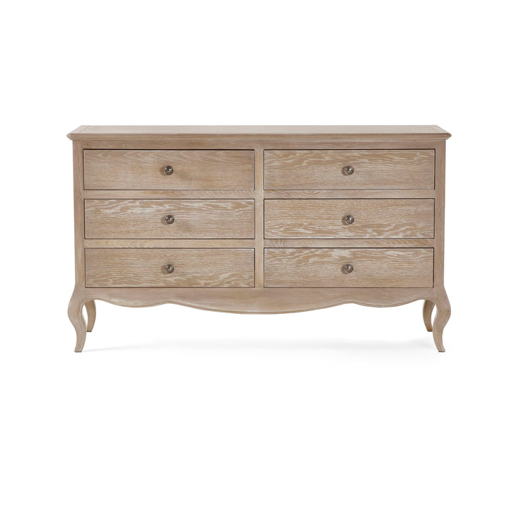 Camille 6 Drawer Wide Chest Limed Oak CAM403 - Havenheim Furniture