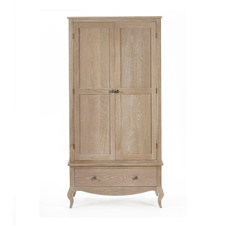 Camille Combination Wardrobe 2 Doors 1 Drawer Limed Oak CAM404 - Havenheim Furniture