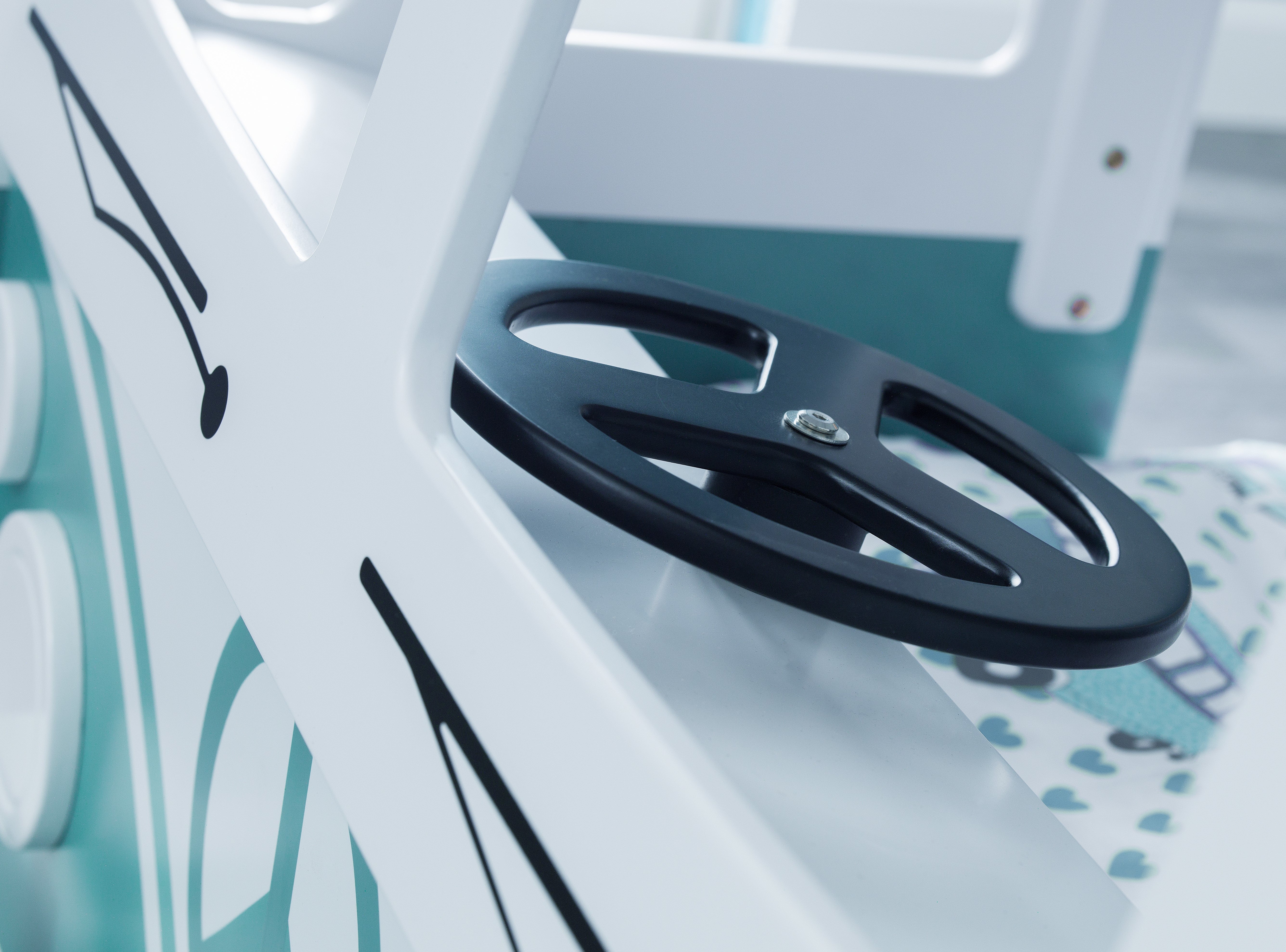 Campervan Bunk Bed - White & Green CAM701 - Havenheim Furniture