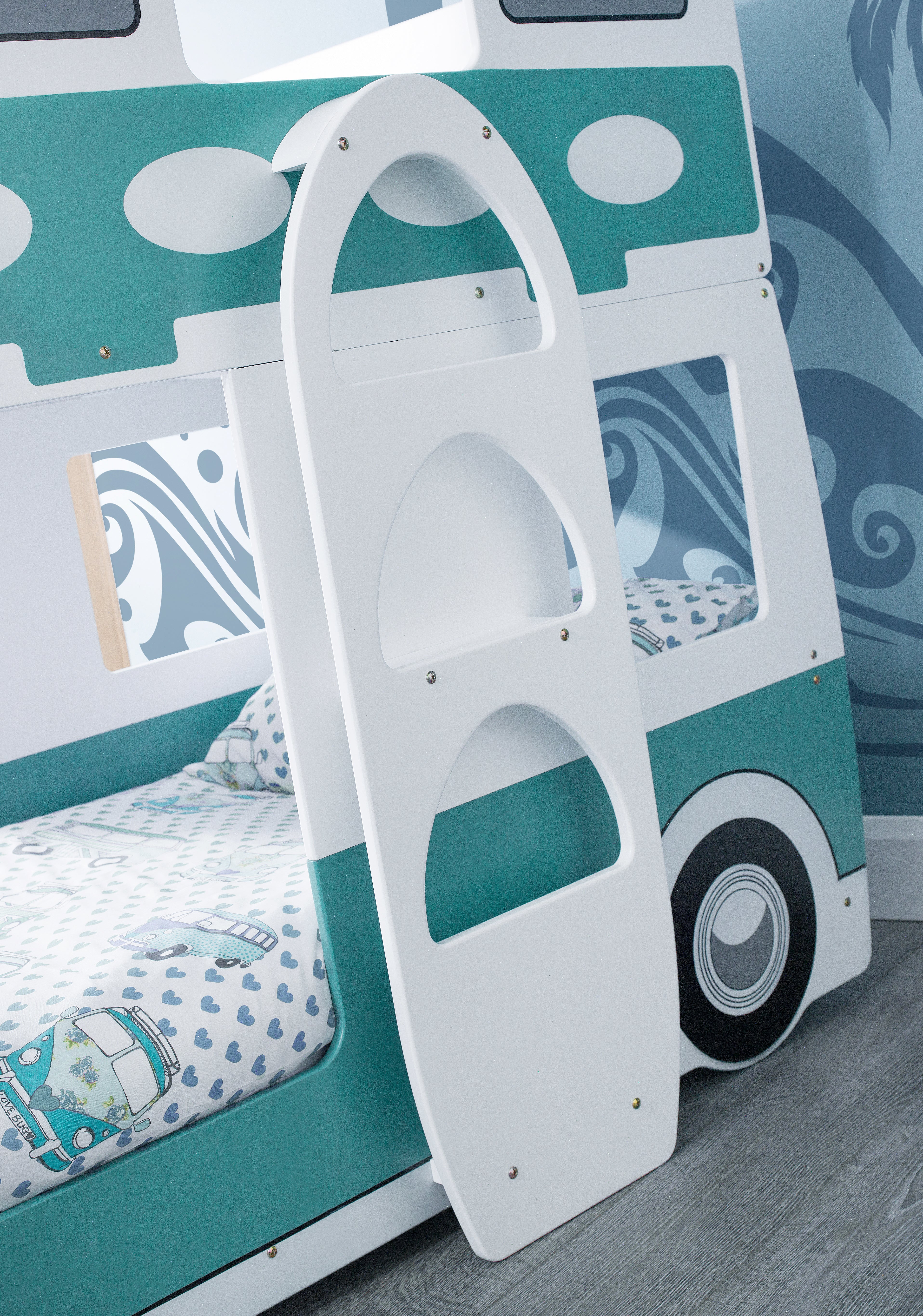 Campervan Bunk Bed - White & Green CAM701 - Havenheim Furniture