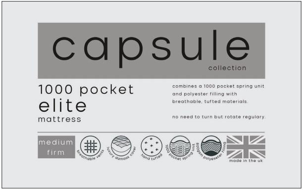 Capsule Elite Pocket 1000 Mattress 135cm Double MAT019 - Havenheim Furniture