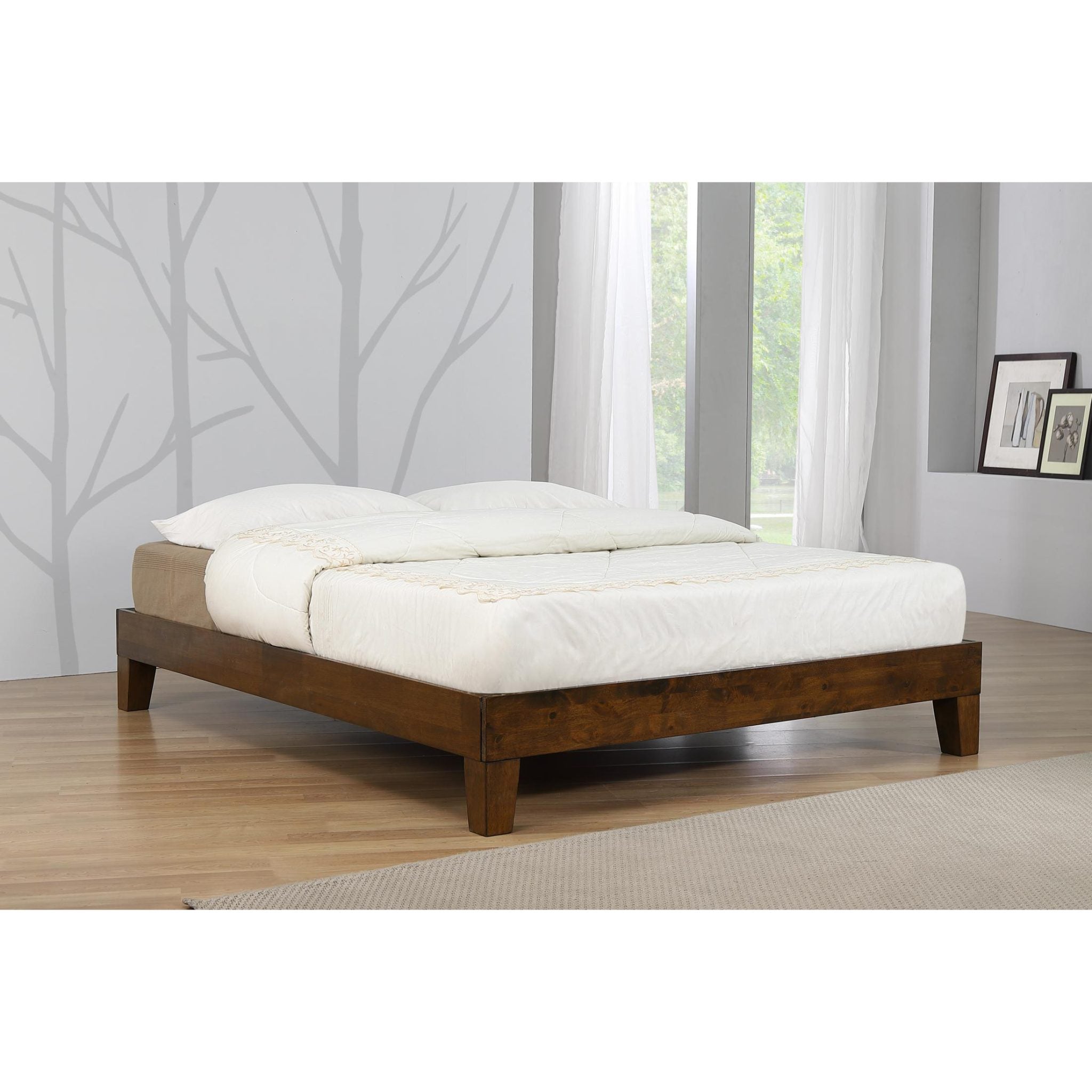 Charlie Platform Bed King Size Rustic Oak CHARLKS - Havenheim Furniture