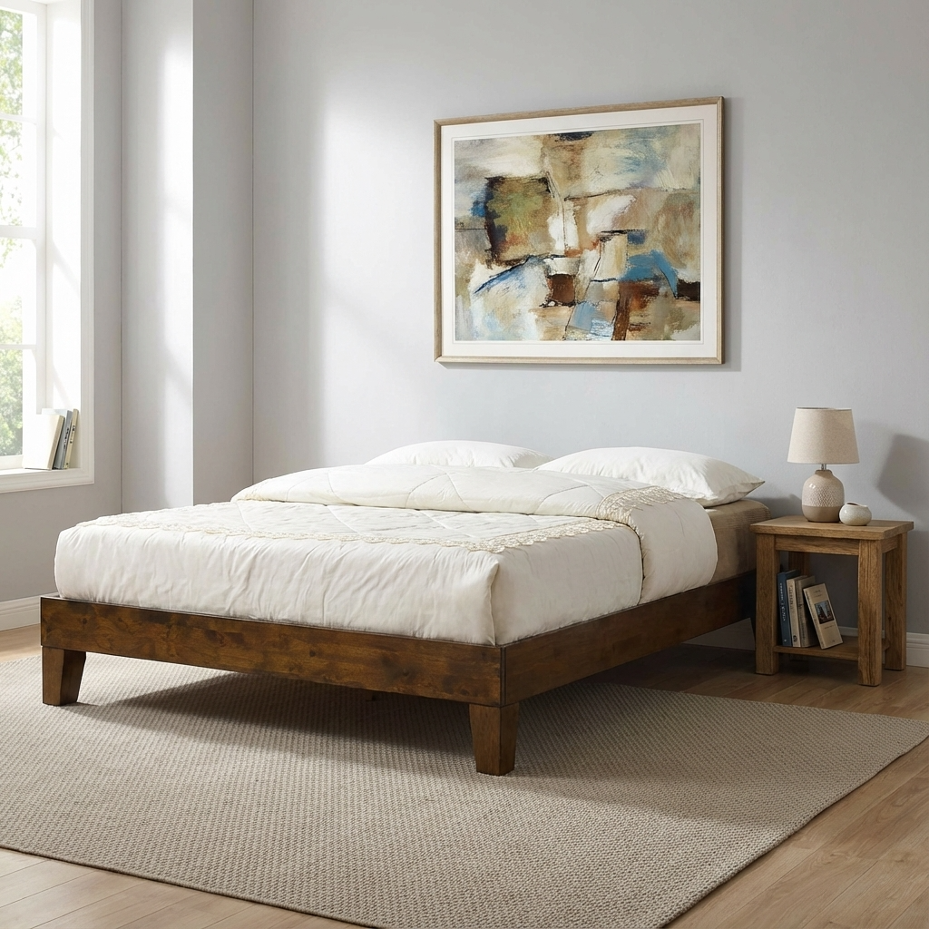Charlie Platform Bed King Size Rustic Oak CHARLKS - Havenheim Furniture