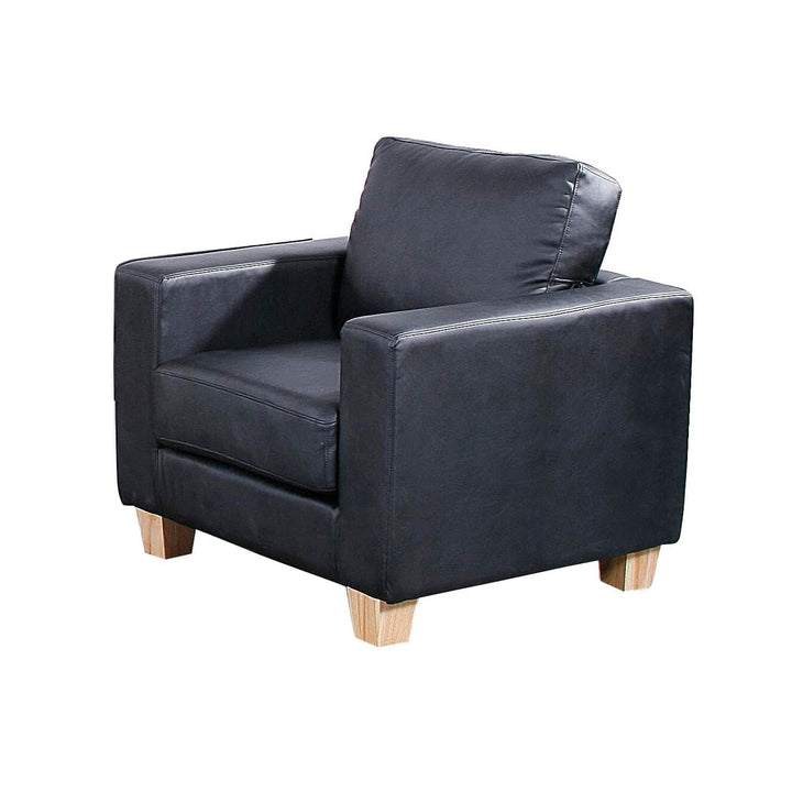 Chesterfield 1 Seater Sofa PU Faux Leather Black