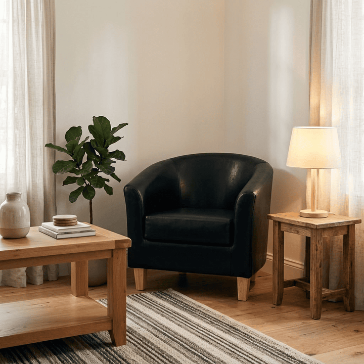 Claridon 1 Seater Sofa PU Faux Leather Black