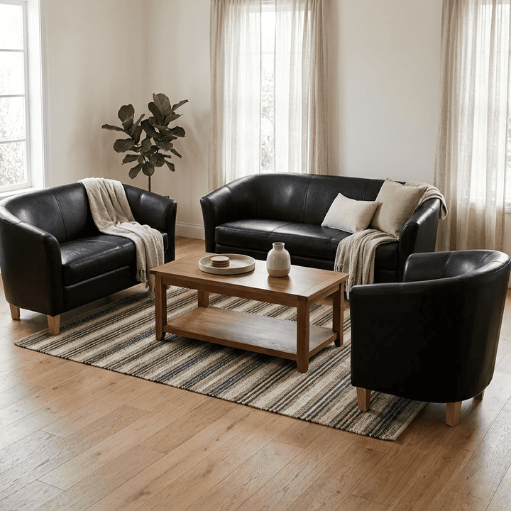 Claridon 3 Seater Sofa PU - Black