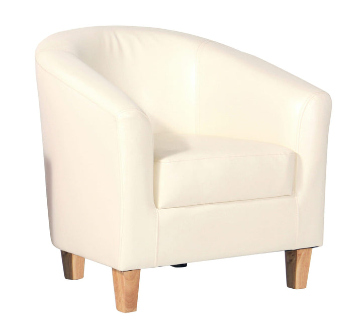 Claridon 1 Seater Sofa PU Faux Leather Cream