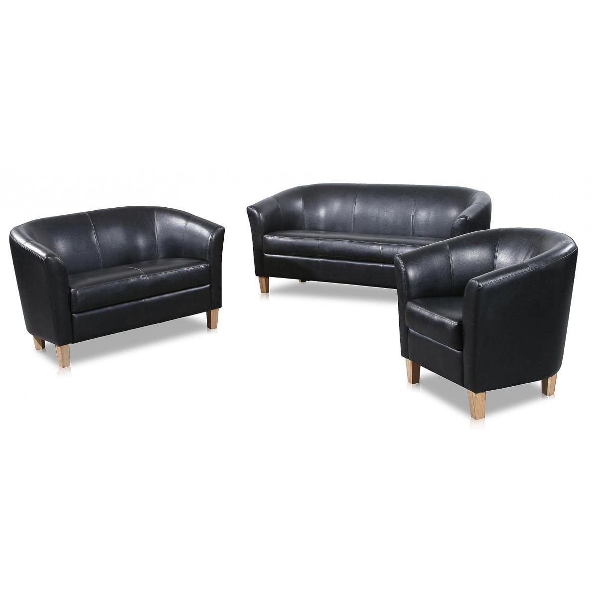 Claridon 1 Seater Sofa PU Faux Leather Black