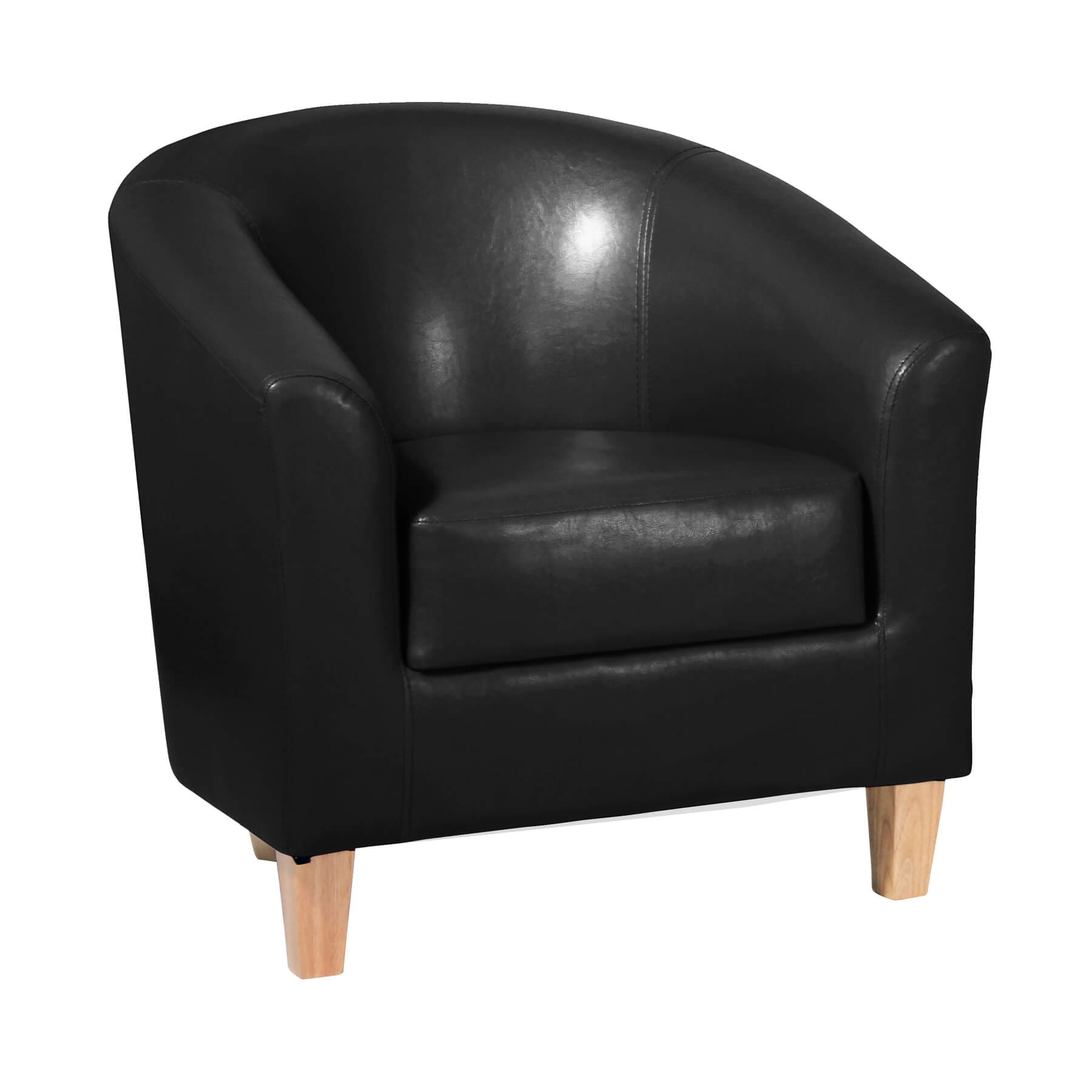 Claridon 1 Seater Sofa PU Faux Leather Black