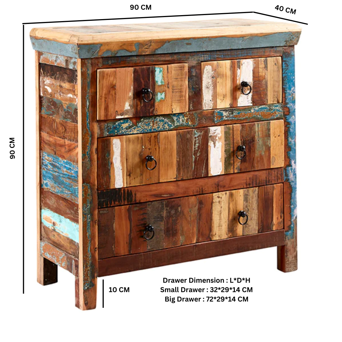 Coastal 4 Drawer Chest Solid Wood CS20 - Havenheim Furniture
