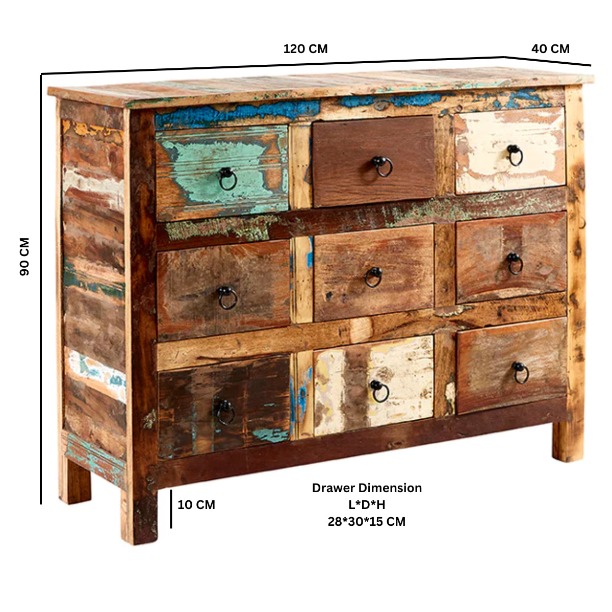 Coastal 9 Drawer Chest Solid Wood CS19 - Havenheim Furniture