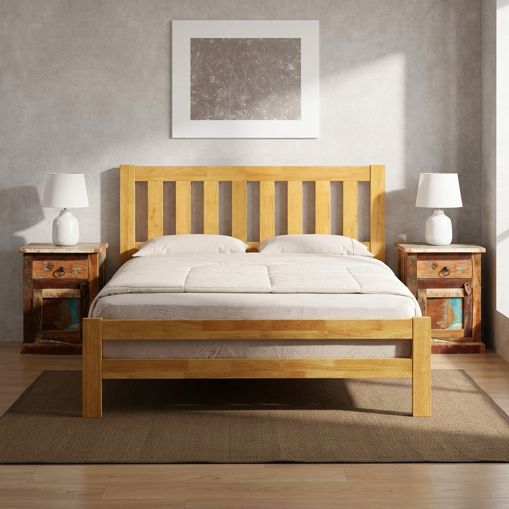 Coastal Bedside Table Reclaimed Solid Wood CS21 - Havenheim Furniture