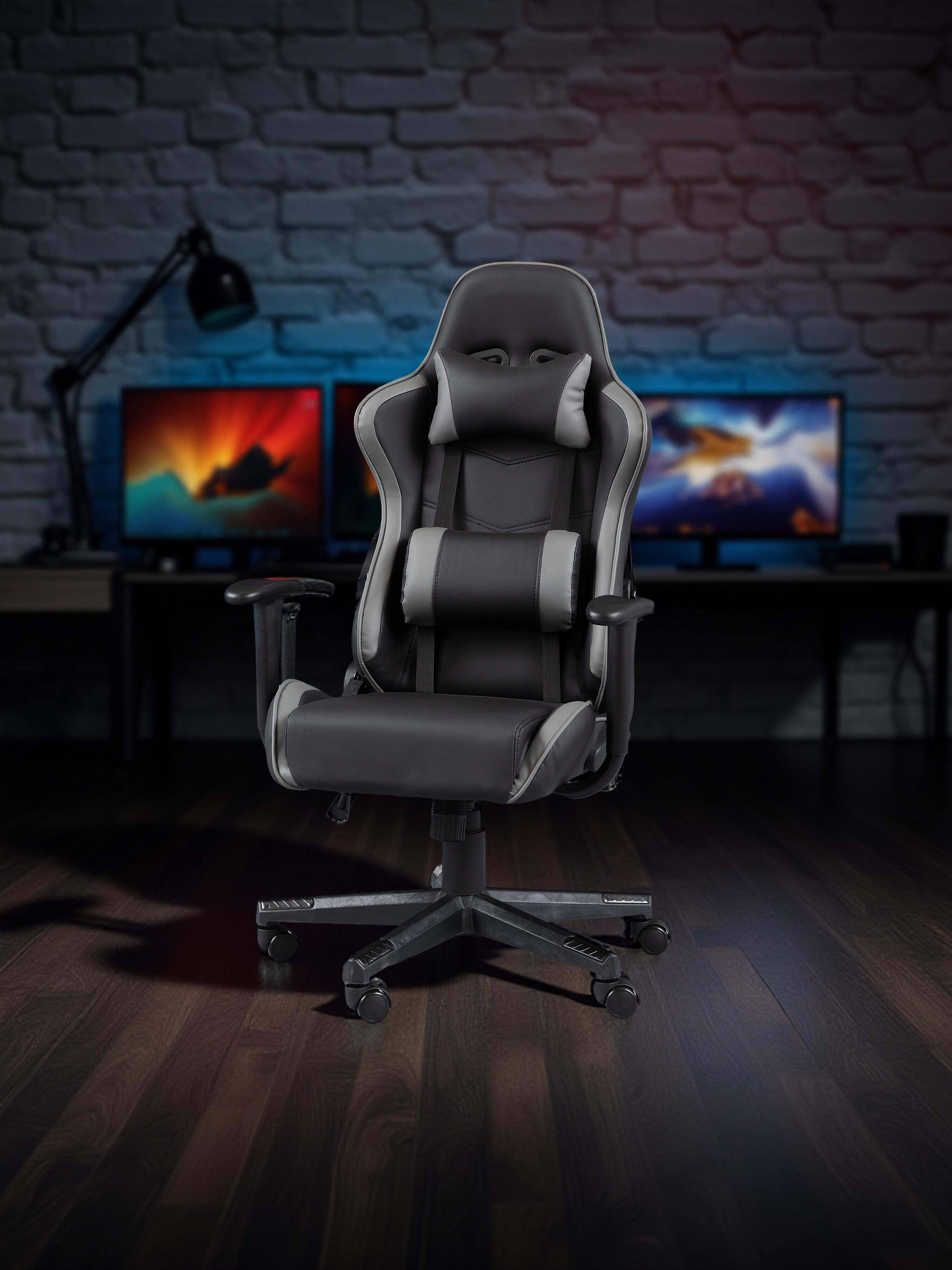 Comet Gaming Chair Black and Grey Faux Leather COM201