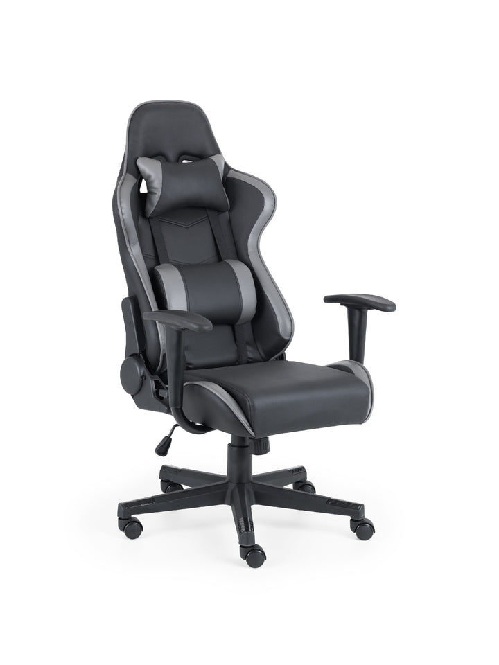 Comet Gaming Chair Black and Grey Faux Leather COM201