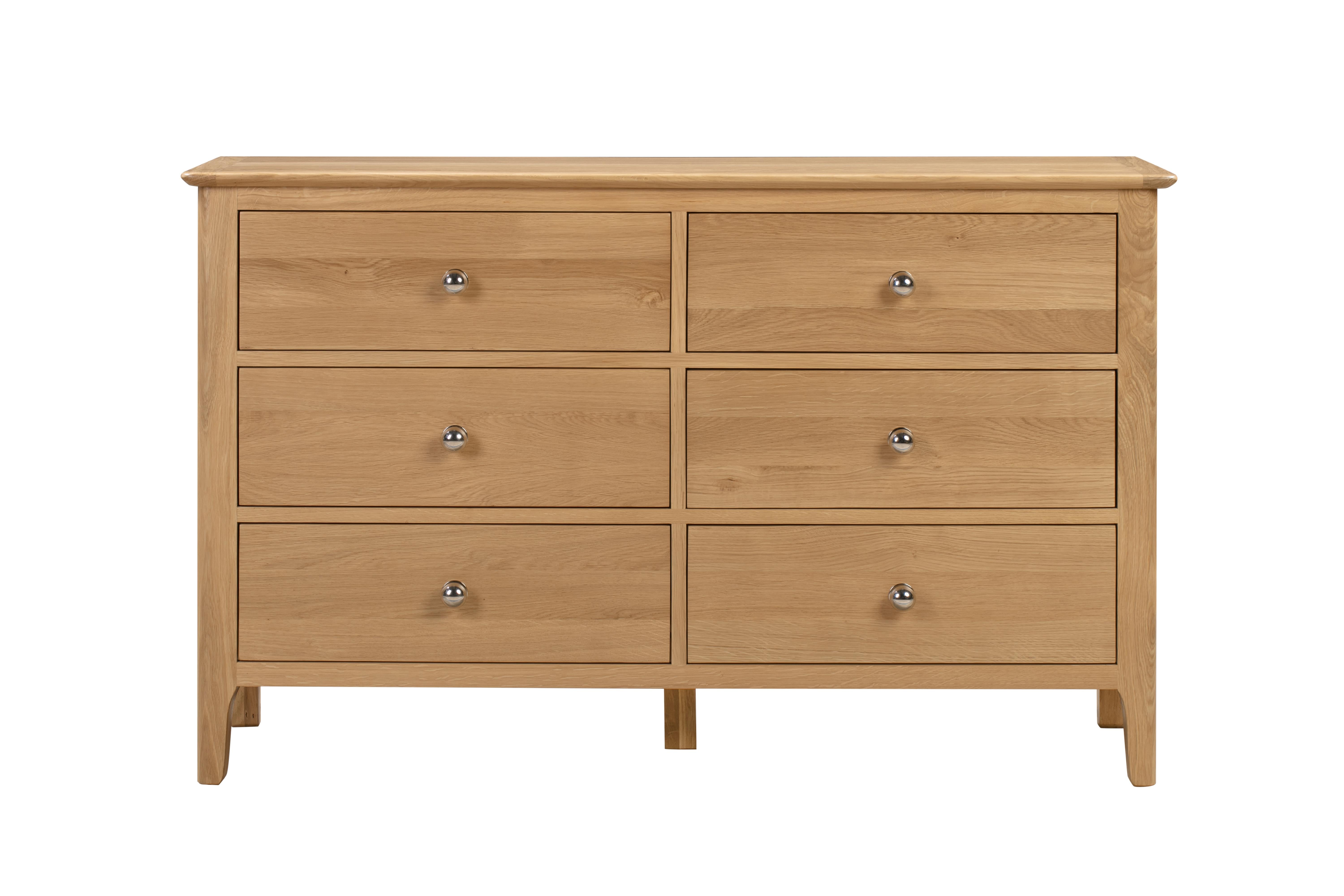 Cotswold 6 Drawer Wide Chest Solid Oak COT103 - Havenheim Furniture